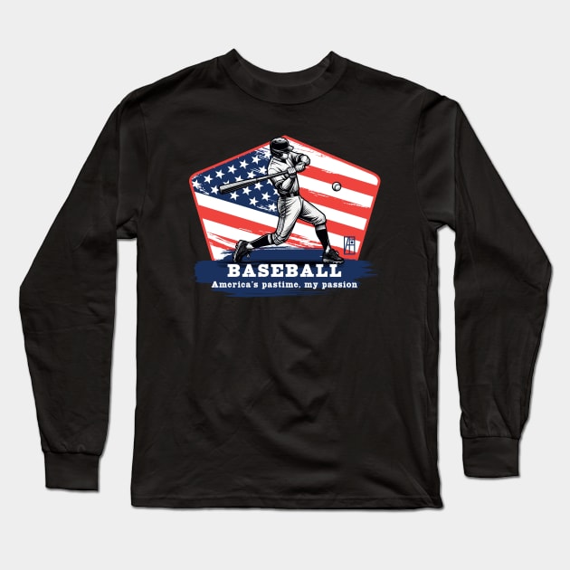 USA - American BASEBALL - Baseball: America's pastime, my passion - color Long Sleeve T-Shirt by ArtProjectShop